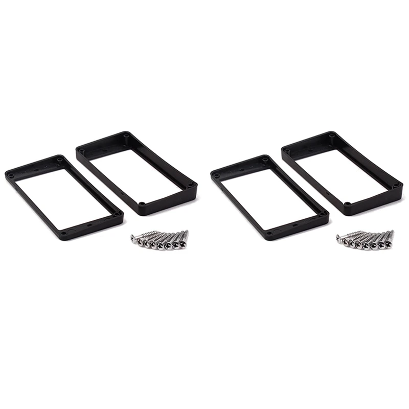

4PCS Black Curved Humbucker Pickups Frame Mounting Rings For Electric Guitar