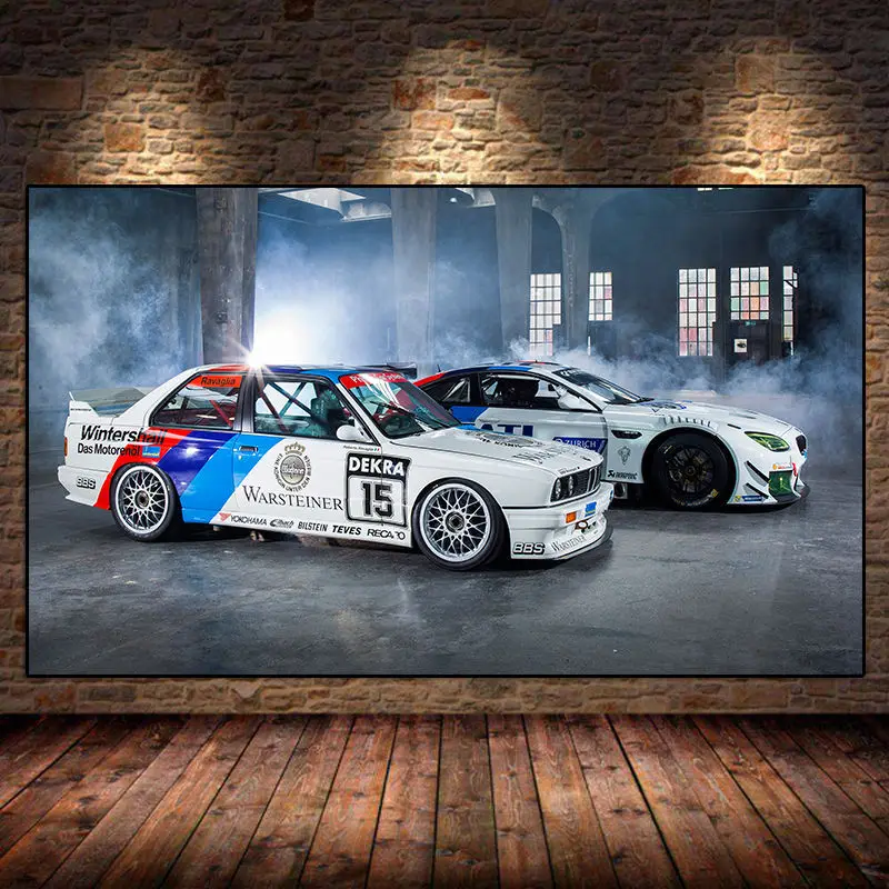 

Modern Supercars Canvas Painting B M W Tuning M6 E30 Racing Car Poster and Print Wall Art PictureS for Living Room Decor Cuadros