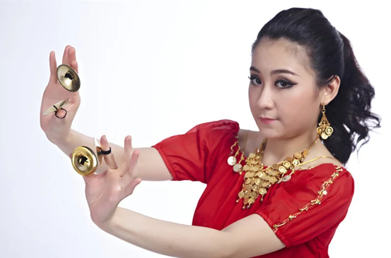 

2022 New Sale Instrument Belly Dancing Indian Brass Finger Cymbals Middle East Percussion Cymbals Props Percussion Instrument
