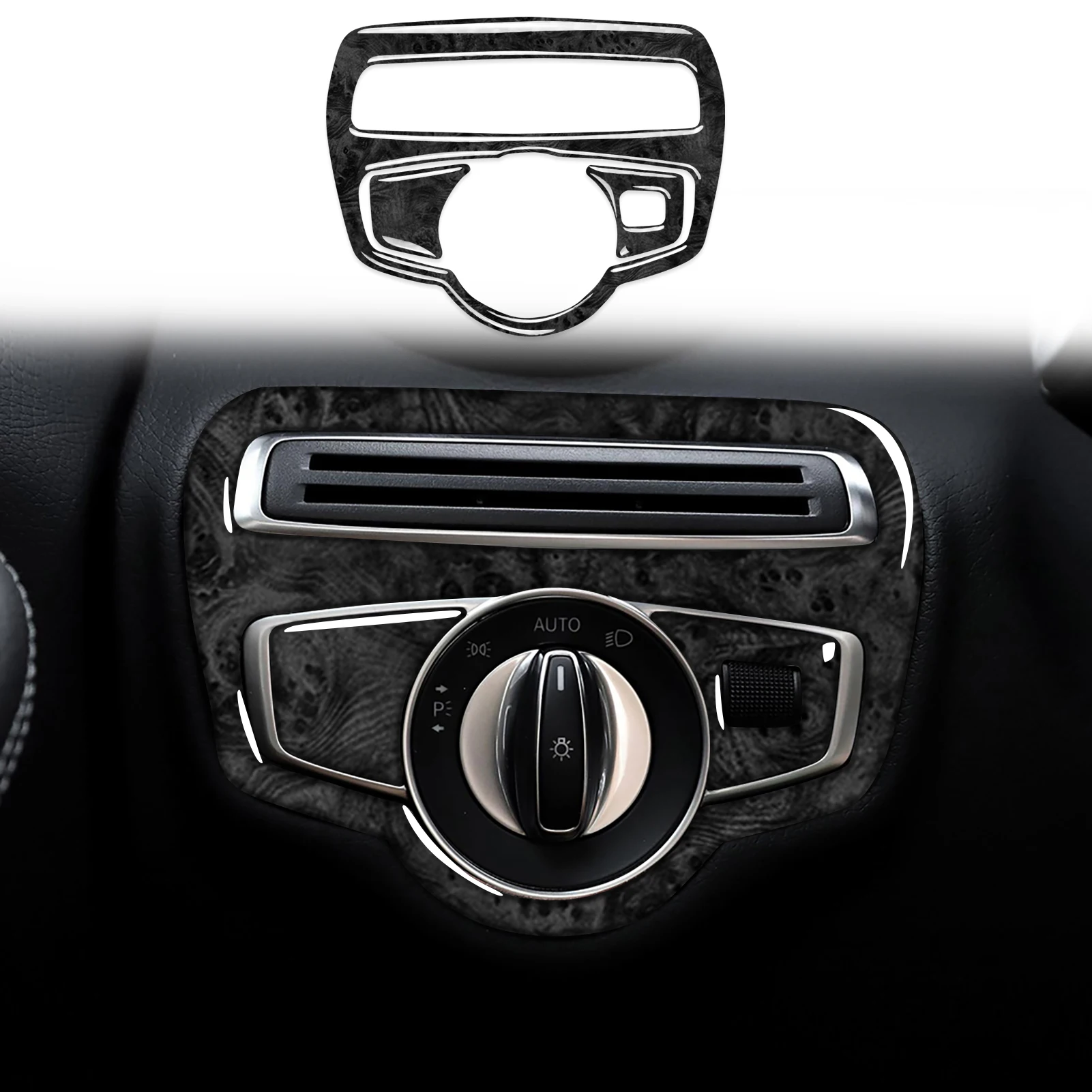 Для Benz C-Class W205 2015-2021 GLC 2016-2021 передняя лампа из углеродного волокна крышка