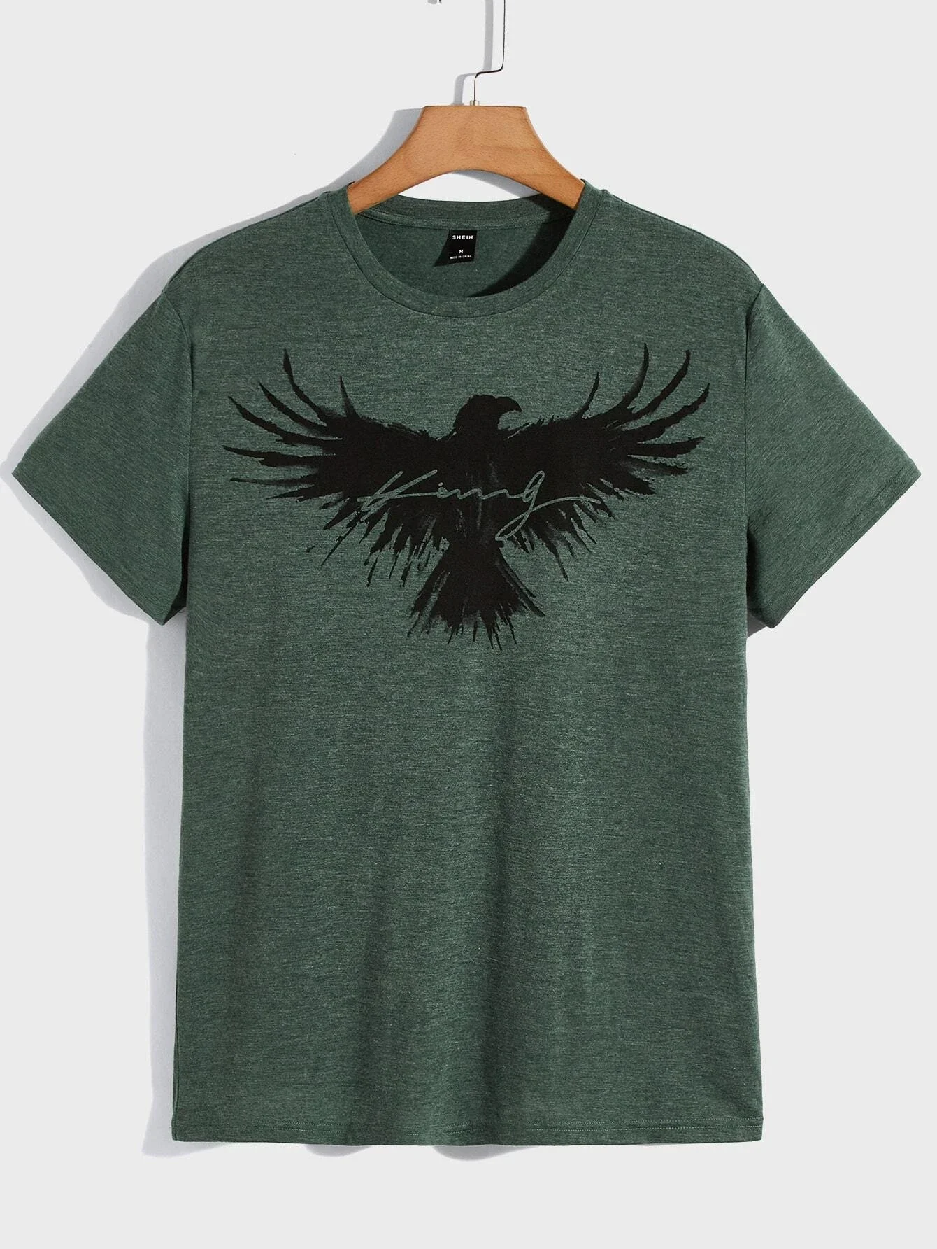 

Men Eagle And Letter Graphic Tee
