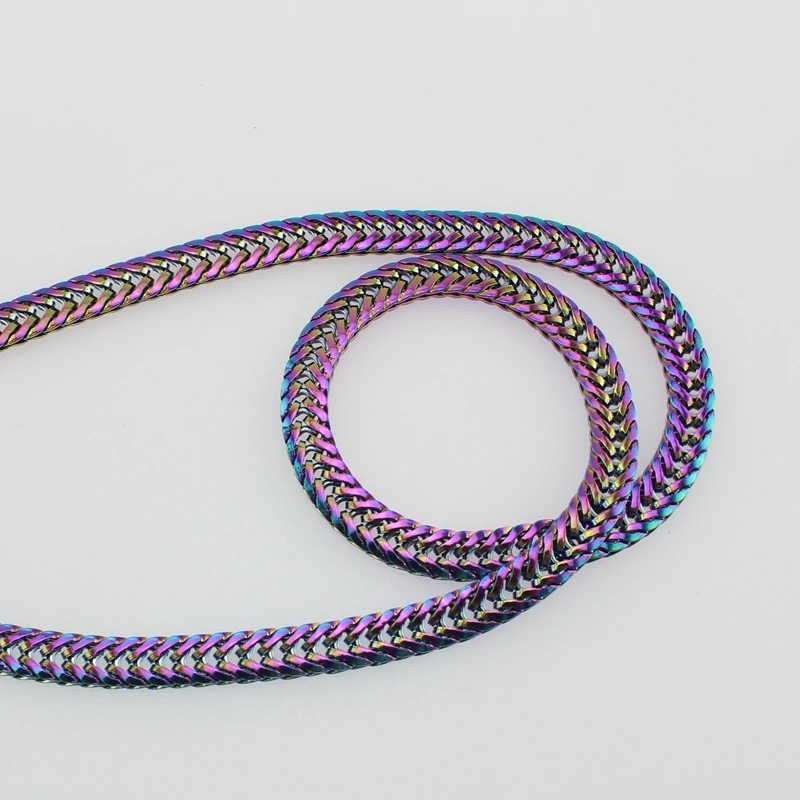 110-130cm Rainbow Width 7mm rainbow chain bags purses strap replacement metal chain DIy handle accessories