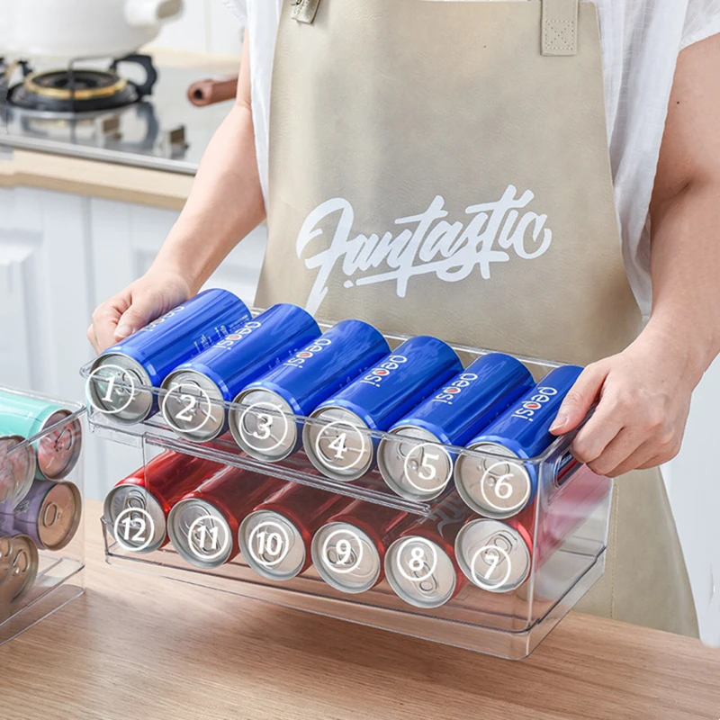 1 шт. Пивная кола холодильник ящик для хранения прозрачный рулонный органайзер