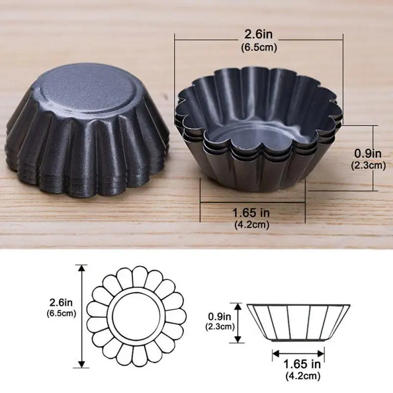 

Cake Baking Cup Round Shaped Muffin Cupcake Baking Molds 4-inch Egg Tart Pie Bakeware Cake Live Bottom Non-stick Bottom Tool