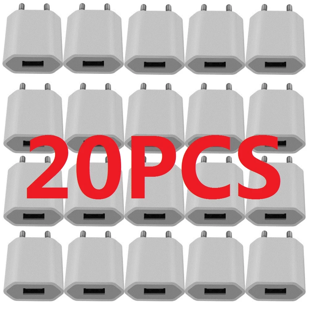 

20Pcs/lot 5V 1A 5W USB Travel Wall Charger USB AC EU/US Plug Power Adapter For Samsung iphone Huawei Xiaom USB Phone Charger