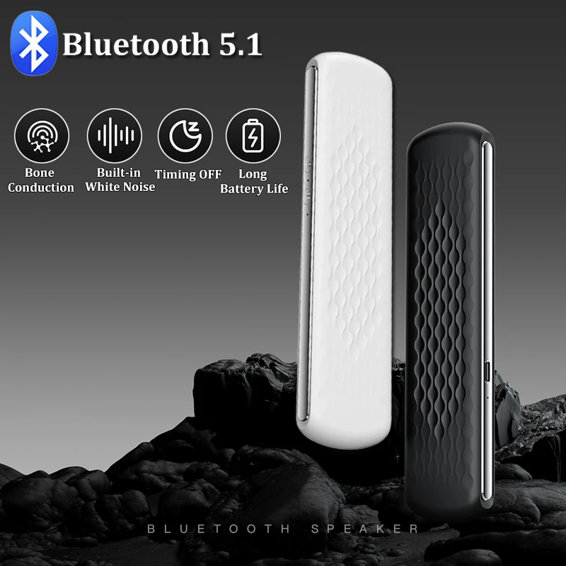 New Pocket Bluetooth 5.1 Speaker Bone Conduction Wireless Stereo Soundbar Under Pillow Music Box Built-in Noise Improve Sleep