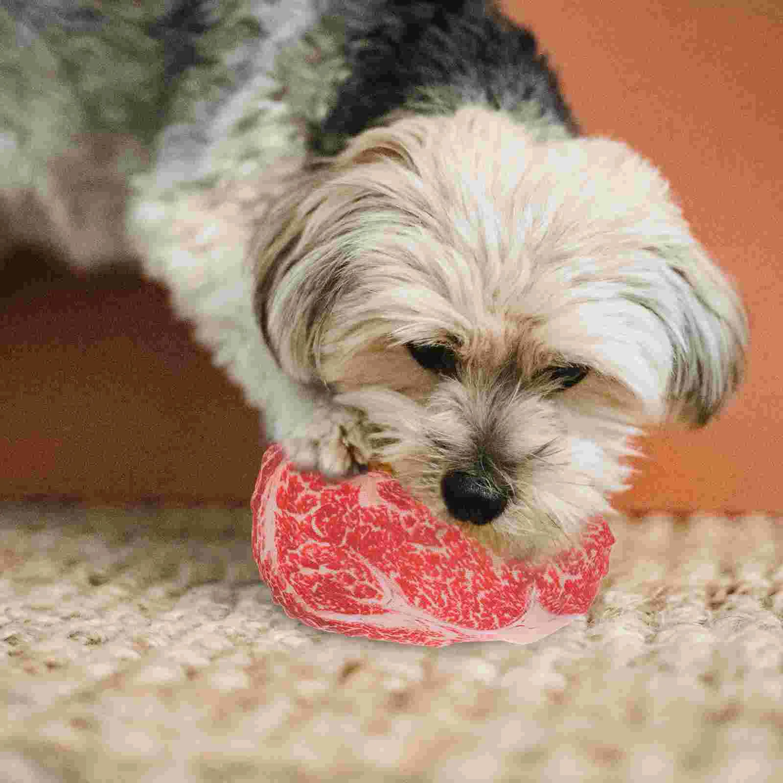 

Dog Toysteak Puppy Chew Artificial Plush Pet Sound Molarsqueaky Real Looking Roast Chewers Beef Aggressive Bite Teeth Training