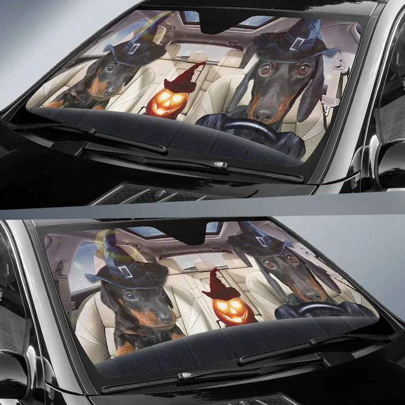 

Dachshund - Halloween - Auto Sun Shade Auto Cover Protector Window, Car Accessories, Custom Sunshade, Auto Sun Shade,