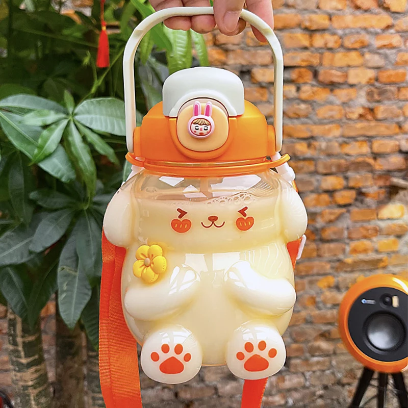 Милая кружка с кроликом милая бутылка для воды девочки 1 л соломинкой бесплатная