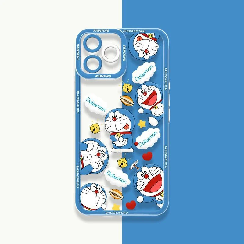 

Cute Cartoon Doraemon Phone Case For iPhone 13 12 11 Pro Max Mini XR XS MAX X 8 7 6 plus SE 2020 Back Cover