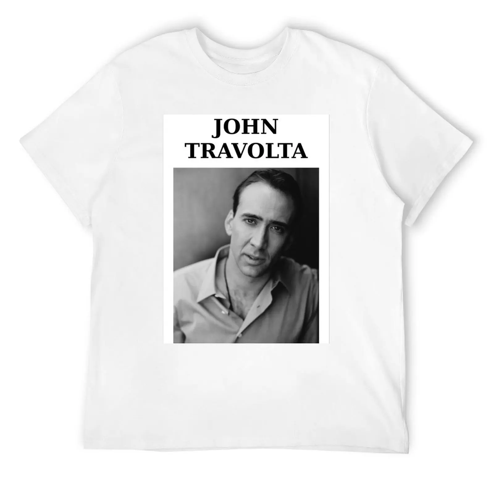 Николас Траволта. Джон Кейдж. WTF? Футболки с рисунком хлопковые мужские футболки