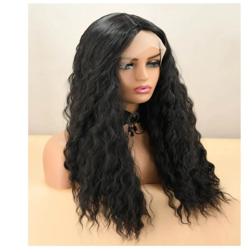 

180density Glueless Kinky Curly Lace Front Wigs For Black Women With Baby Hair Closure Heat Resistant Fiber Hair
