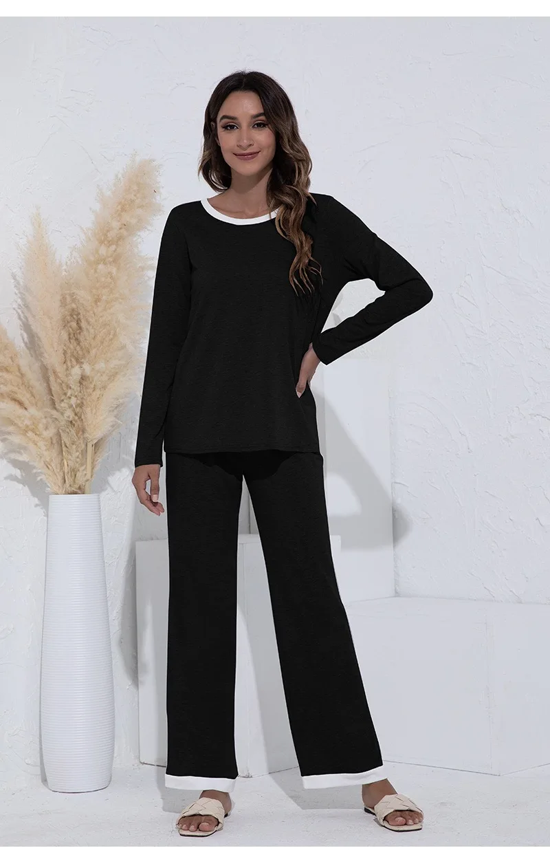 

Wholesaler Low Price Soft Pajamas Set Fashion Chic Home Wear Sleep 2 Piece Suits For Women