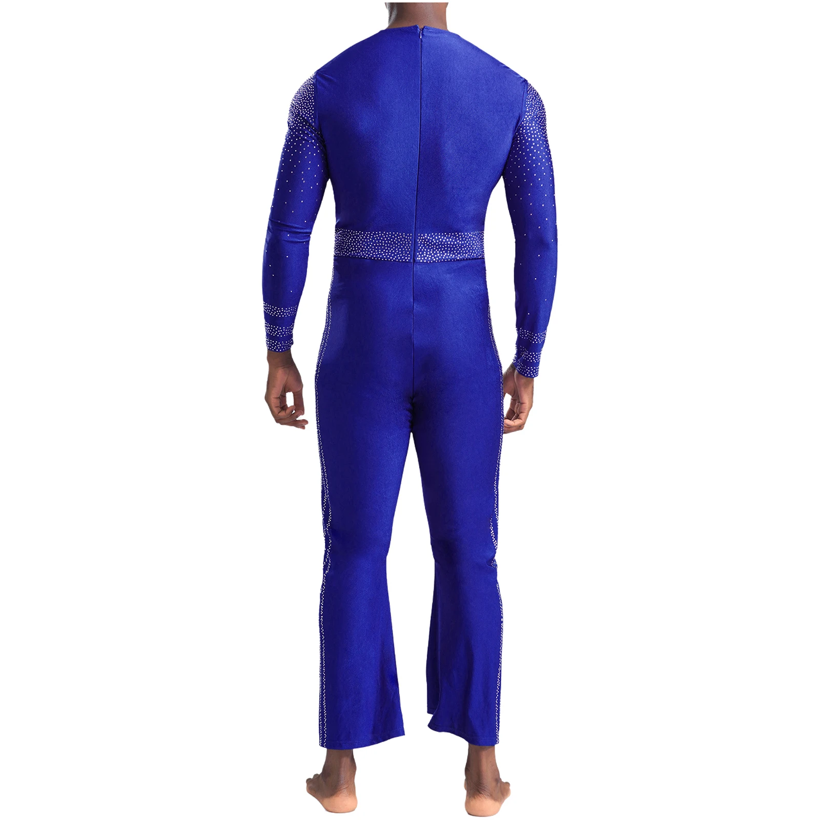 Мужской комбинезон с блестящими стразами для фигурного катания в