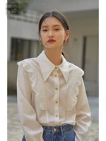 ziqiao japan new arrival shirt womens blouse vintage work casual tops chiffon blouse sweet elegant loose women kawaii shirts