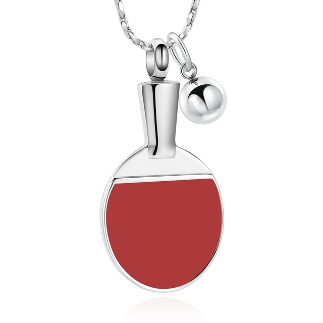 

Urn Pendant Necklace Hold Ashes Of Loved Ones Ping Pong Stainless Steel Cremation Jewelry For Women Men Keepsake Memorial