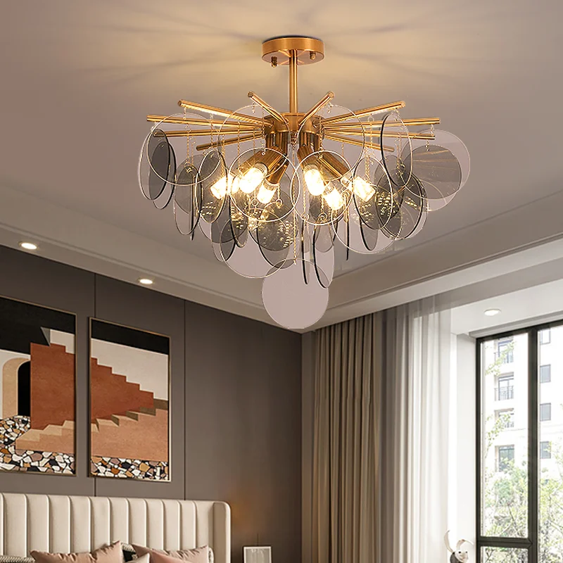 

Italian Style Chime Chandelier Post-modern Master Bedroom Lamp Creative Light Luxury Designer Living Room Kitchen Pendant