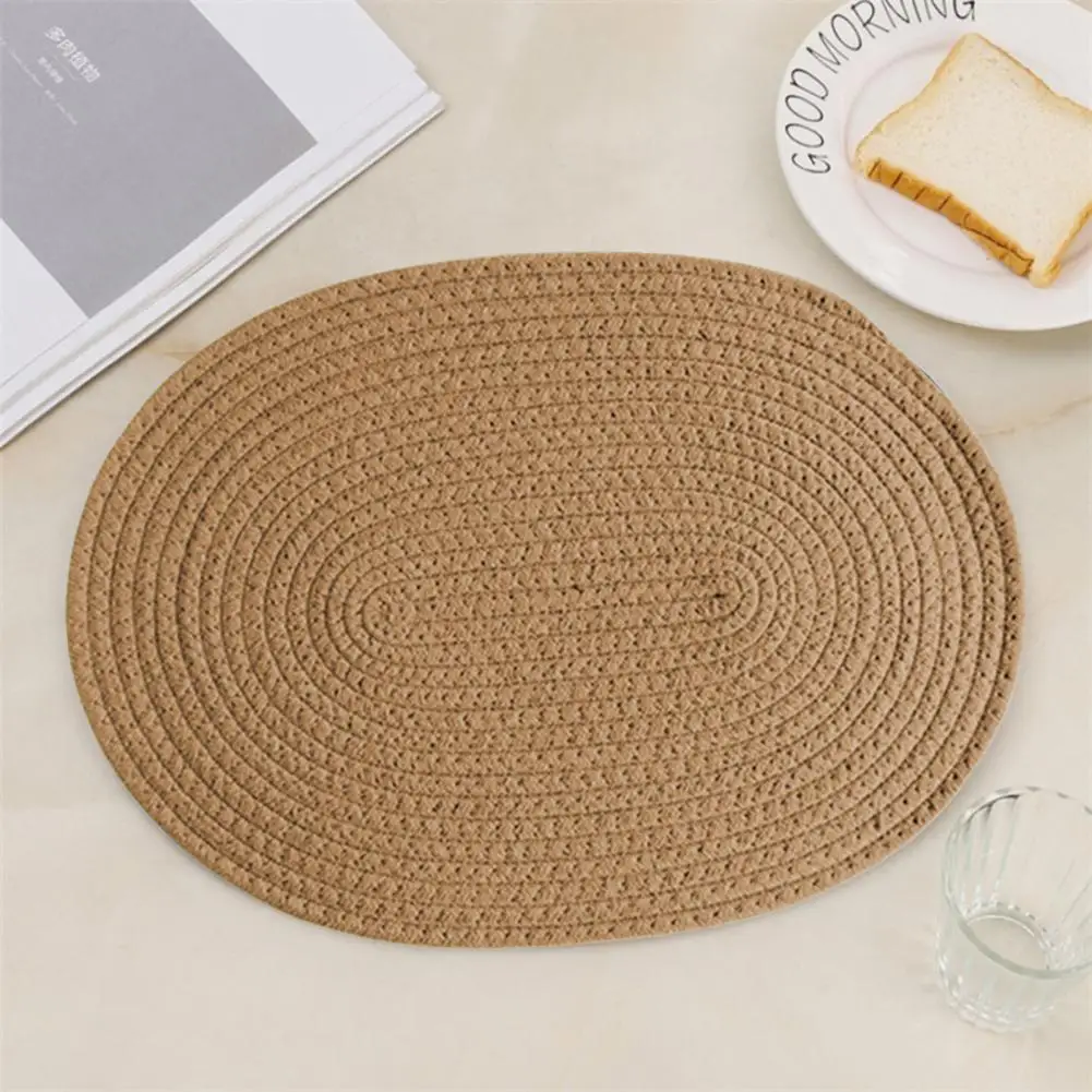 

Wear-resistant Tableware Mat Decorative Anti-scratch Insulation Place Mat Home Decor Thickened Woven Mat Household Supplies