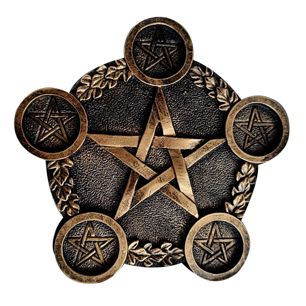 

Pentagram Candlestick Desktop Candleholder Decor Stand Ornament Star Tool Creative Base Resin Pentacle Clear