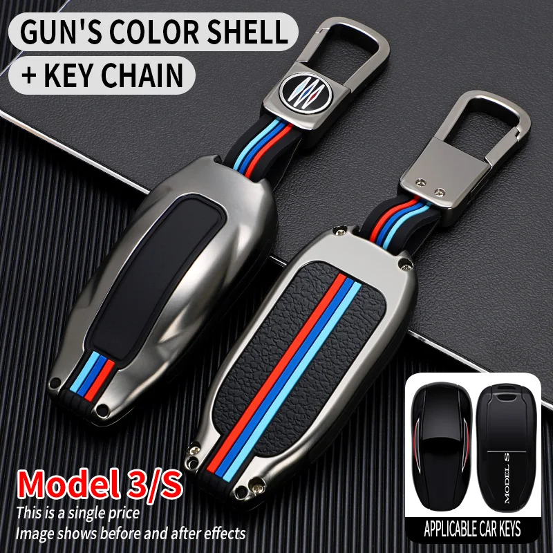 

Zinc Alloy Car Key Case Cover for Tesla Model S Model 3 Model X Remote Key Shell Holder Bag Fob Protector Auto Accessories