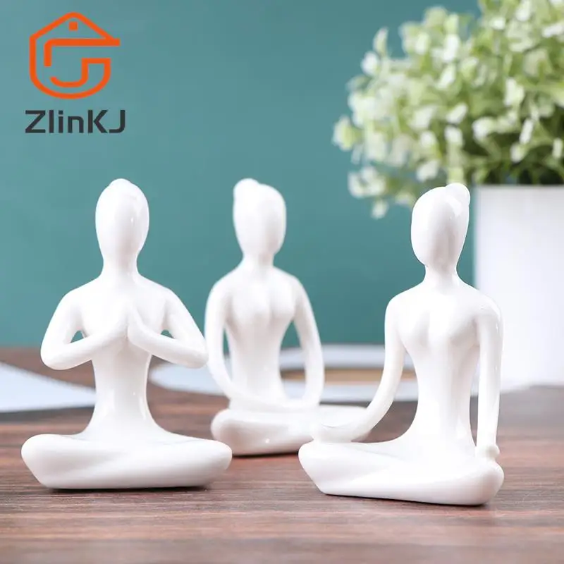 Статуэтка из 6 моделей для медитации, йоги, статуэтка, керамическая фигурка для йоги, декоративное украшение