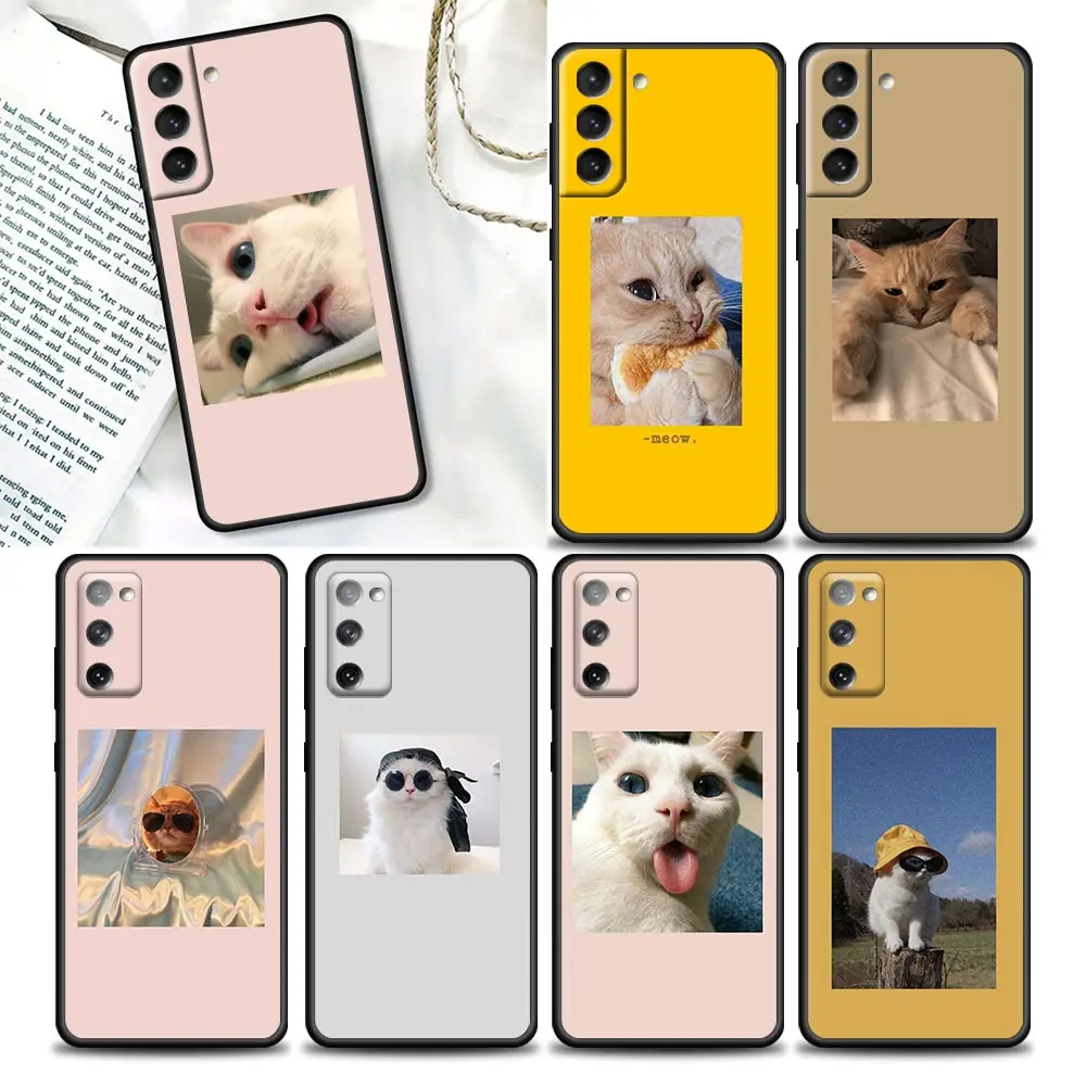 

Cute Charming kitten Cat For Galaxy S23 Case For Samsung Galaxy S23 S22 S21 S20 Fe Plus Ultra S7 S8 S9 S10e Plus 5G Cover