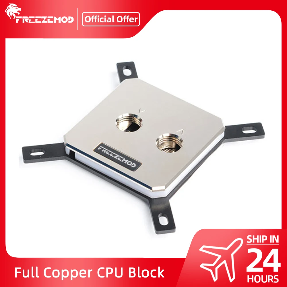 Водяной блок FREEZEMOD для процессора Intel LGA 115X 20XX, медный радиатор Proccessor, металлический Радужный RGB-светильник, охладитель для ПК