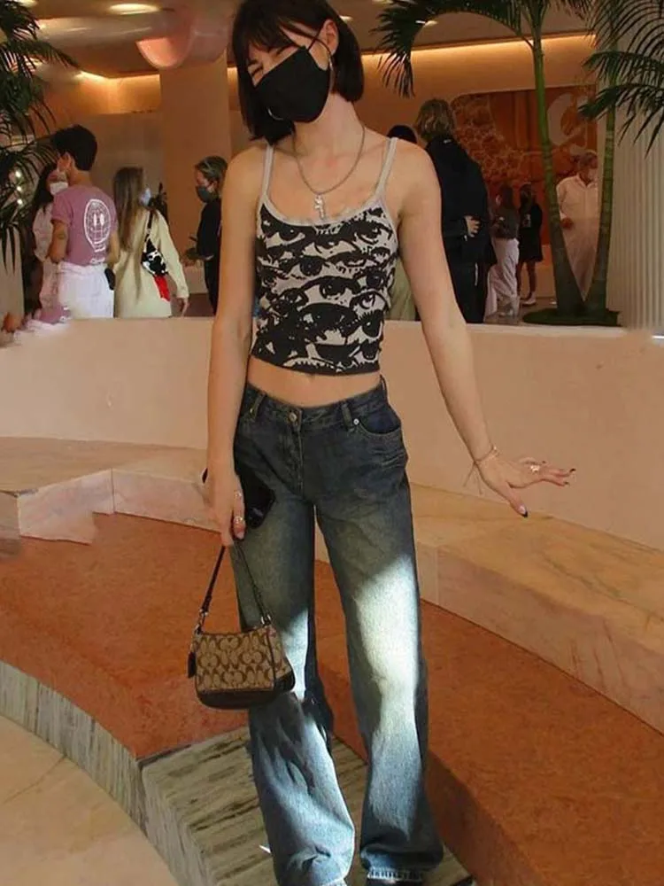 Футболка женская с коротким рукавом короткий топ принтом в готическом стиле