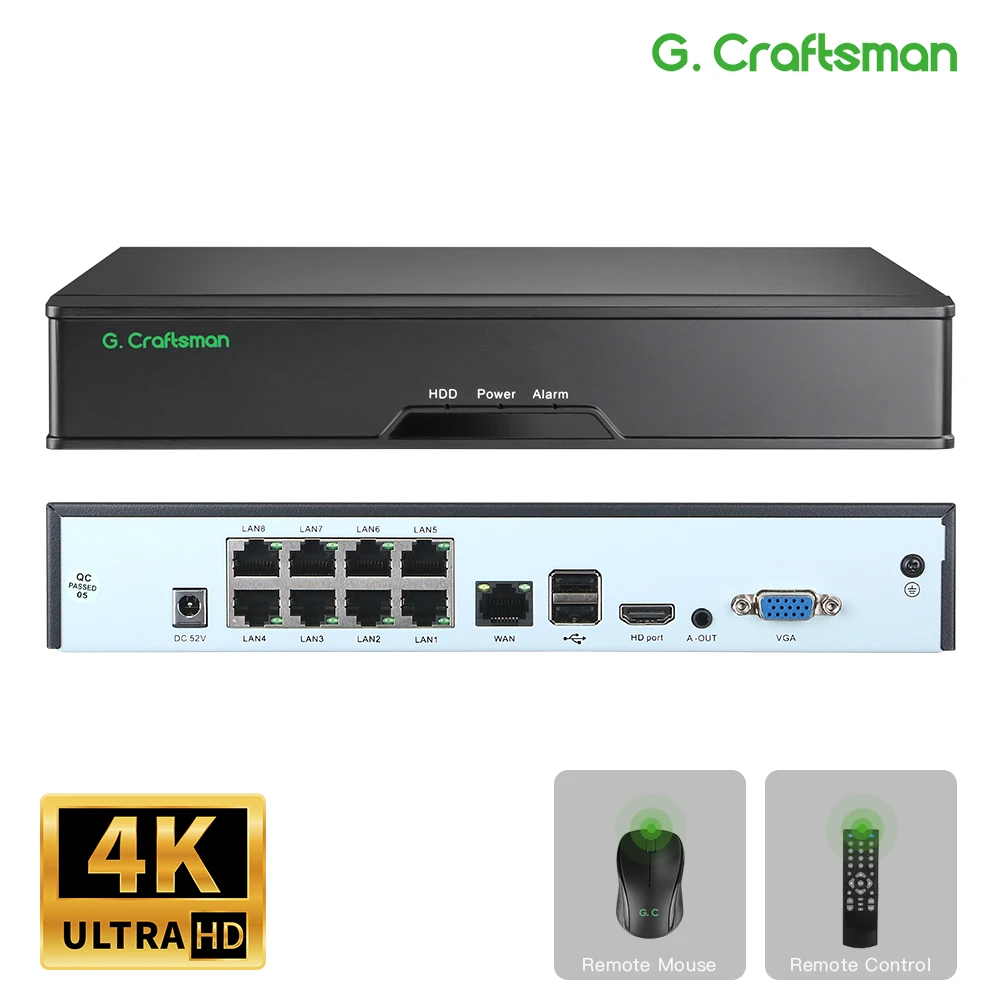 

G.Craftsman 8-канальный сетевой видеорегистратор GX-N8016H1-P8