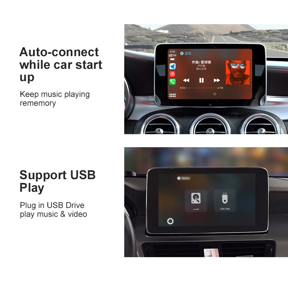 

CarPlay Ai Box Wireless CP-300 2+8G AN Auto Phone Cast Mirror Link Chrome Cast Mirroring Multiple Device Voice Calls Hand Free