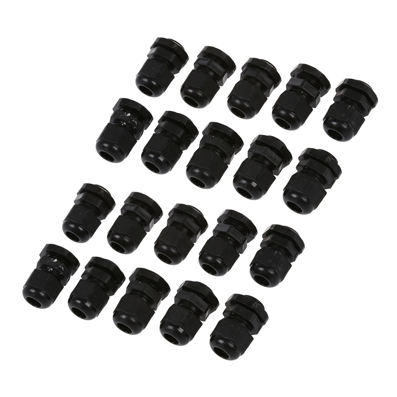 

20 Pcs PG9 Black Waterproof Cable Gland Connectors