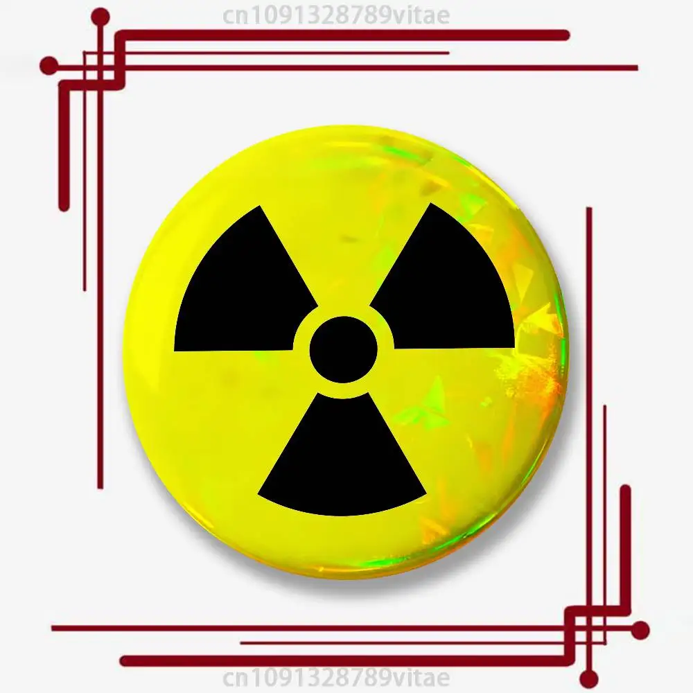 Фото Значки Umbrella Corporation Biohazard Nuclear, 58 мм, милые мультяшные значки ручной работы, броши для рюкзаков, аксессуары, украшения, подарки №3