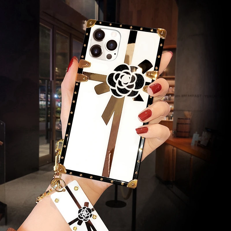 

Luxury Design Acrylic Make-up Mirror Box Phone Case For iPhone 13 Pro Max 12 Mini 11 Xs Xr 8 7 Plus Scratchproof Fashion Cover