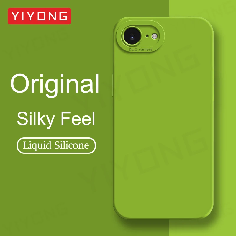 Фото Чехол YIYONG Luxury Silky Feel Liquid Silicone Soft Cover для iPhone 16e 16 Pro Max iPhone 16 Plus 16+ Чехлы для телефонов №1