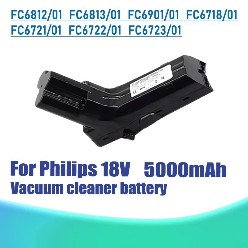 Фото Аккумулятор 18В 5000мАч, замена для пылесосов Philips 18В, модели FC6812/01, FC6813/01, FC6901/01, FC6718/01, FC6721/01, FC6722/01 №1
