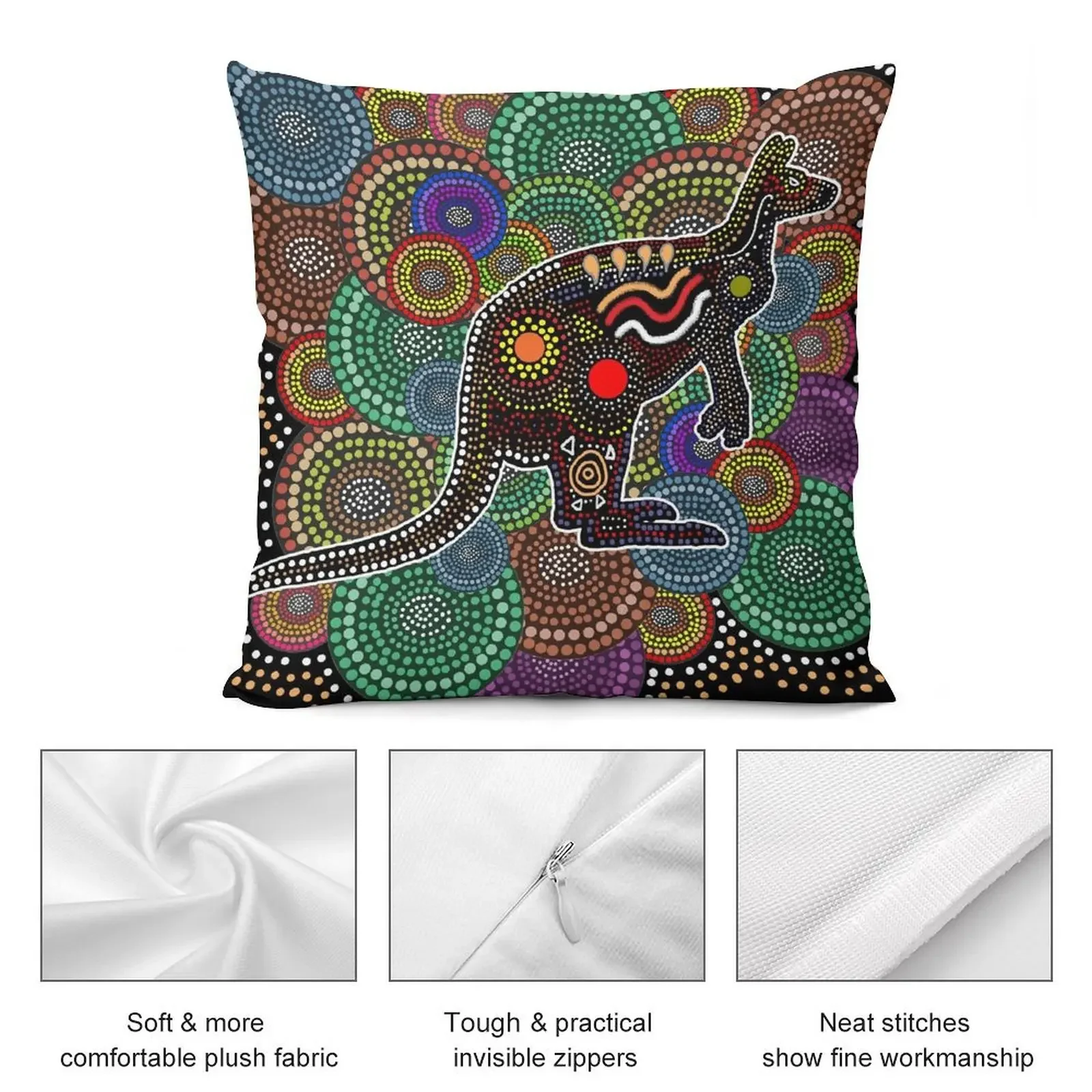 Аборигеновская художественная подушка-кенгуру чехол для диванной подушки