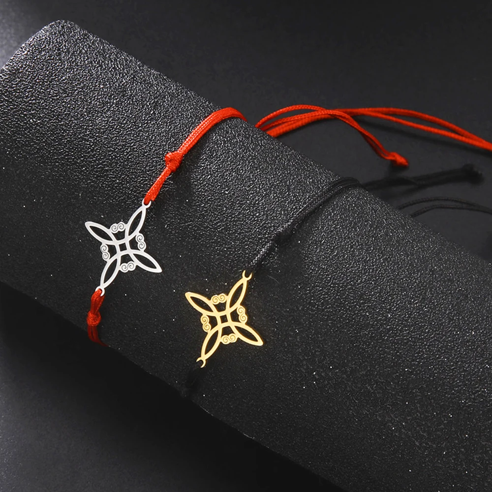 Dawapara Witch Knot Женский браслет Регулируемая цепочка Браслет из нержавеющей стали Амулеты Защита удачи Амулеты Викканские украшения,Переключатель Защищать браслет Браслет из нержавеющей стали