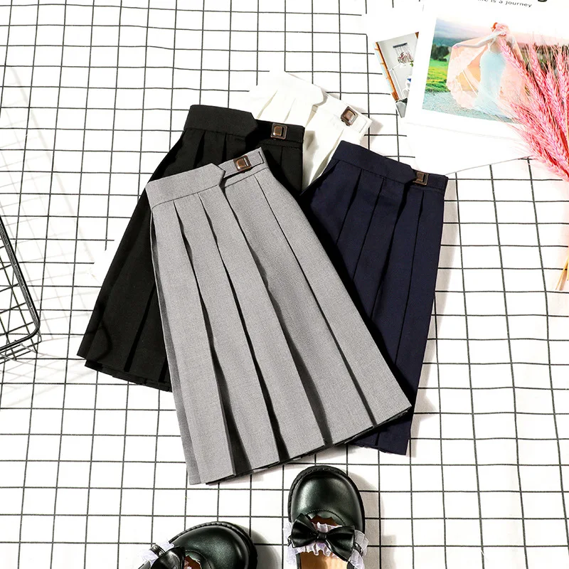 

Женская короткая юбка с высокой талией, Студенческая клетчатая плиссированная юбка, танцевальная мини-юбка, японская однотонная кавайная к...