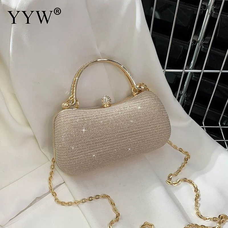 

2023 Gold Diamond Evening Bags Luxury Handbag Elegent Chain Women Shoulder Crossbody Bag Wedding Party Clutch Bags Pouch