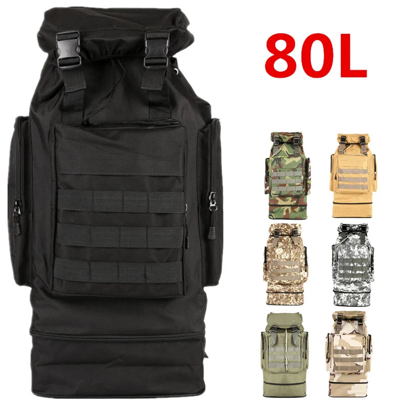 

80L Tactical Backpack Waterproof for Men Large Molle EDC Trekking Hunting Backpack Outdoor Military Travel Tactical Climbing Bag