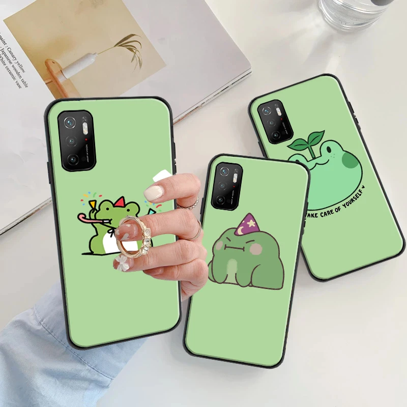 

Funny Animal Frog Phone Case ForXiaomi POCO F3 GT X3 Pro X3 GT M3 M3 Pro X3 X3 NFC Soft TPU Silcone Cover Coque Capa