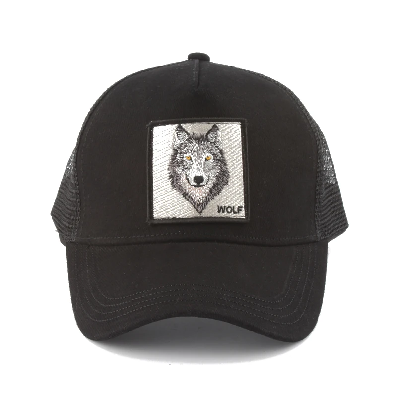 

Fashion Animal Wolf Tiger Embroidery Baseball Caps Men Women Snapback Hip Hop Cap Summer Breathable Mesh Sun Gorras Bone