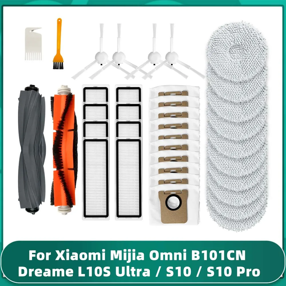 

For Xiaomi Mijia Omni B101CN All-in-One / L10S Ultra / Dreame S10 / S10 Pro Part Main Side Brush Hepa Filter Mop Cloth Dust Bag
