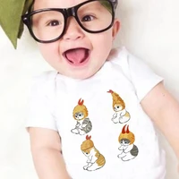 kawaii wearing crab ball hat cat cartoon graphics fashion newborn romper funny creative o neck new infant jumpsuit