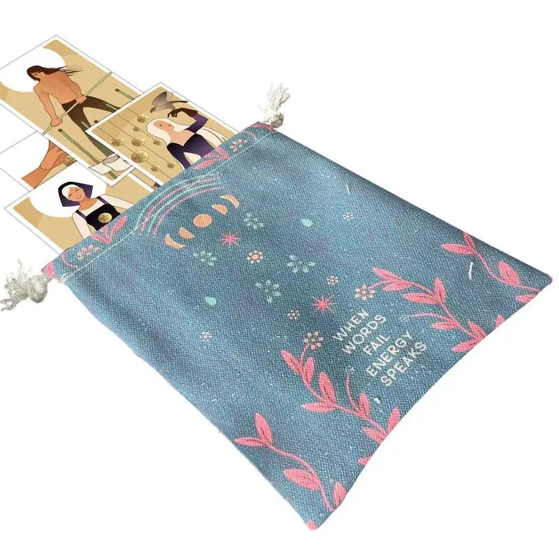 

Tarot Card Organizer Bag Cotton Fleece Crystal Stones Holder Pouches With Handles Crystal Stones Organizer Pockets For Cards