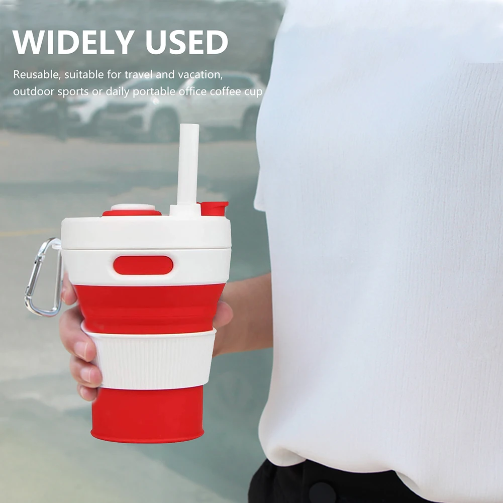 

450 мл Телескопическая Кружка для питья, термостойкая складная телескопическая чашка для чая, прочная многоразовая с присосками для путешествий, кемпинга