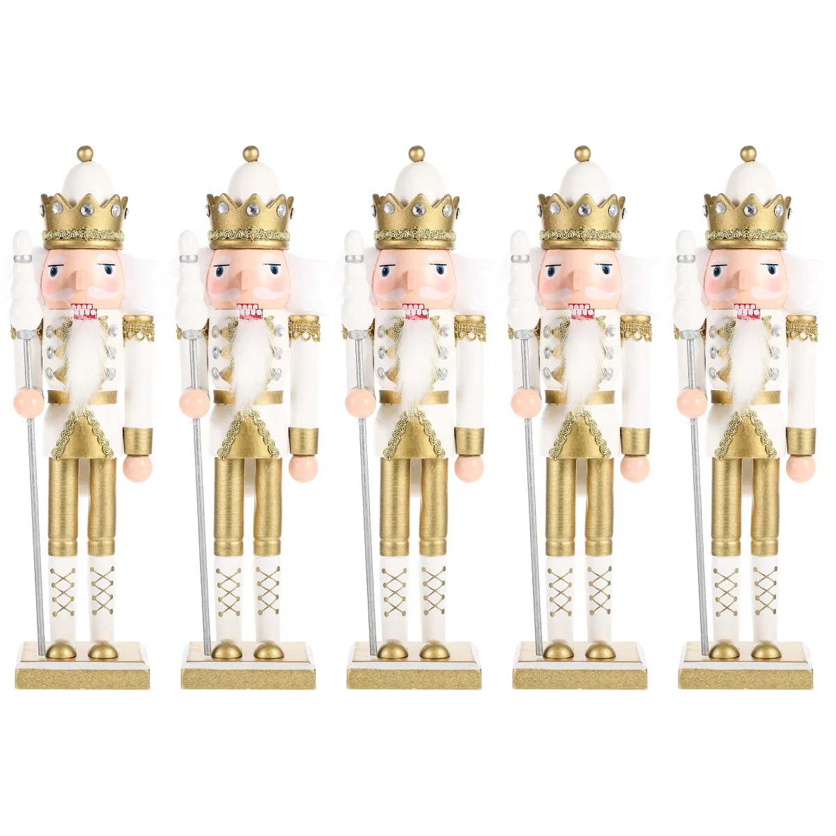 

5pcs Soldier Nutcracker Ornament Xmas Puppet Decor Desktop Nutcracker Ornament
