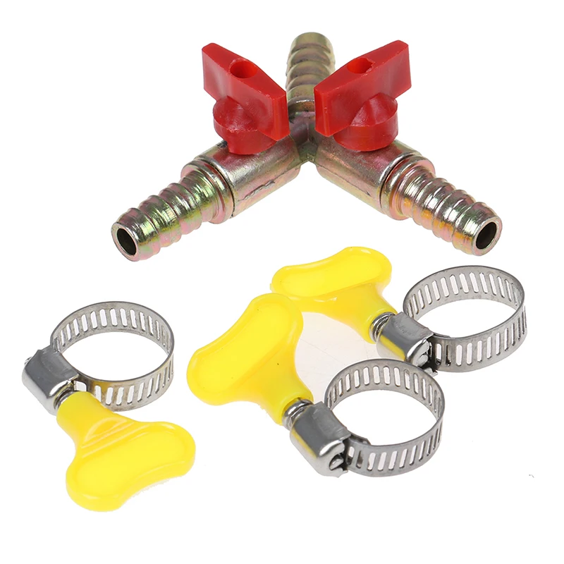 

Y Type 3 Way Shut Off Ball Valve With Clamp Fitting Hose Barb Fuel Gas 8MM
