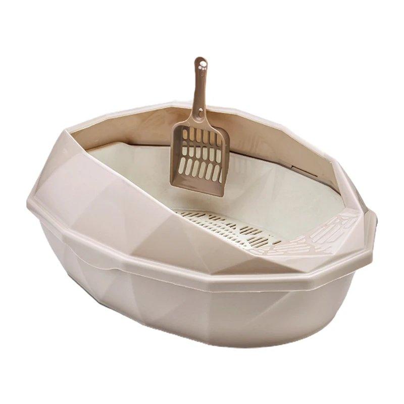 

Open-Top Litter Box Kit Include Scoop Kitty Litter Box Pan with Shield Enclosure Anti-Splash Pet Cleaning Supplies