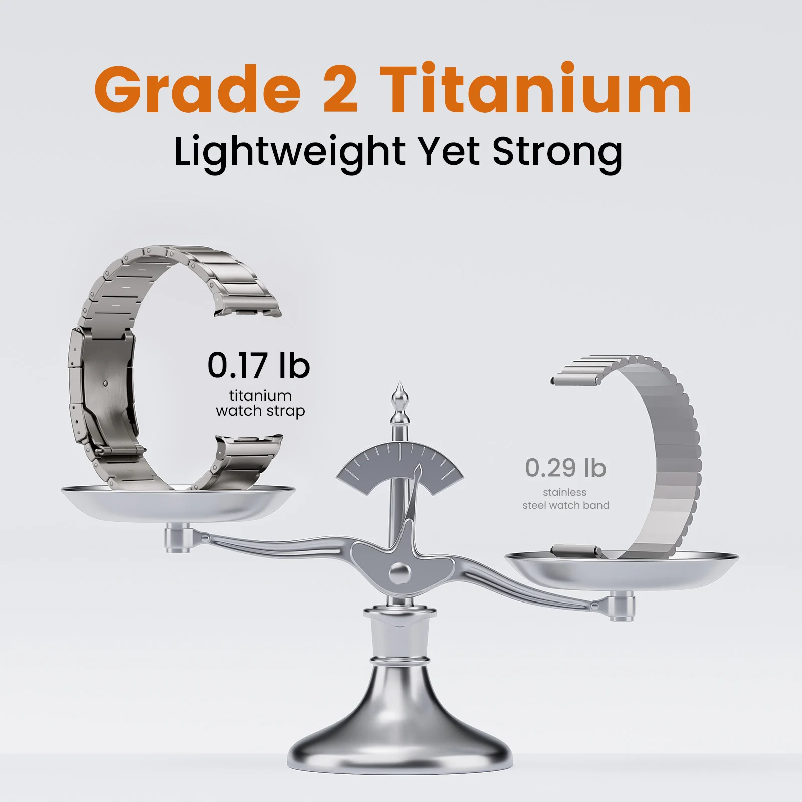 Фото Титановый ремешок LULULOOK для Samsung Galaxy Watch 8 40 мм, 44 мм и 8 Classic 46 мм, титановый металлический ремешок с раскладывающейся застежкой №4